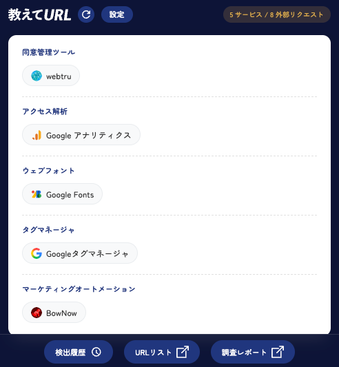 教えてURL 拡張機能